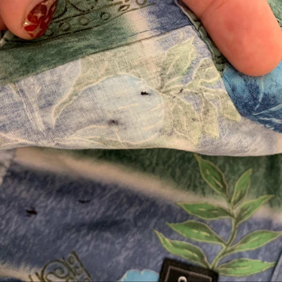 Consensus: Blue Hawaiian Shirt Hibiscus Large - Picture 7 of 9